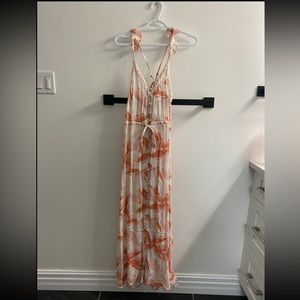 orange summer maxi dress size small!